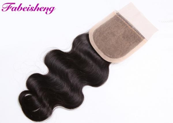 Quality Brazilian Human Hair Weave Silk Base Closure With Natural Part 8 -18" Inch for sale