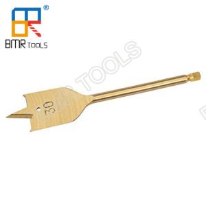 BMR TOOLS Hex Shank Tri-Point Paddle Flat Wood Spade Drill Bit for Clean and