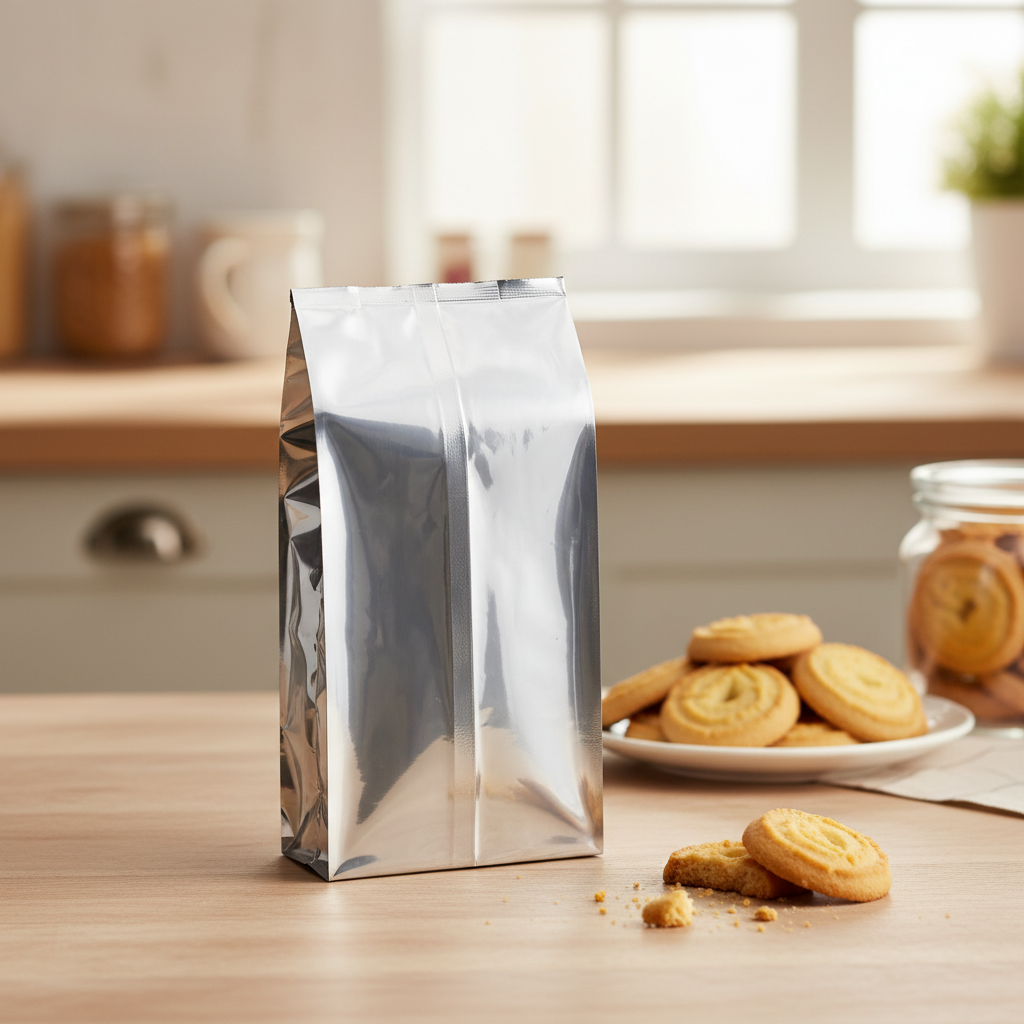 BOPP CPP Food Grade Organ Bag Tea Vacuum Packaging Offset Printed Recyclable Glossy Silver Foil Milk Powder Green Tea Biscuits