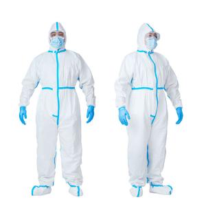 Conjoined Microporous Disposable Protective Coverall With Cap And Foot Cover