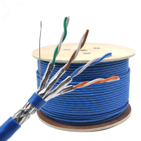 23AWG 8 Bare Copper Conductors LAN Network Cable SFTP Cat6 Cat7