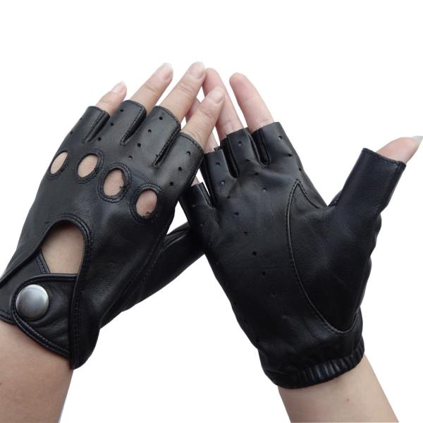 New design custom fingerless leather gloves