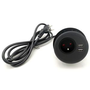 French Type Desktop Clamp Power Strip 1 Way And 2USB CE Passed