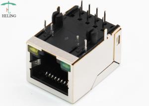 8P8C R/A RJ45 PCB Connector With LED Indicator Pipe For Networking