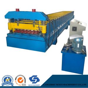 Mitsubishi PLC Metal Roof Roll Forming Machine Automatic Cutting for Roofing