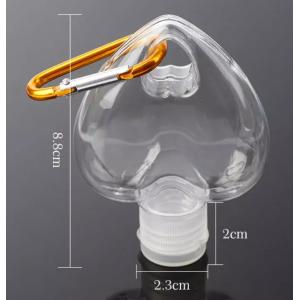 50ml Transparent Pet Plastic Heart Sanitizer Bottle No Leakage