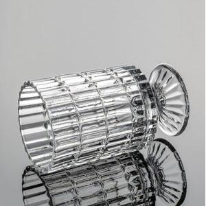 Transparent Shaped Glass Vases Machine Pressed 7.15 Inch Height Table Lamp Style