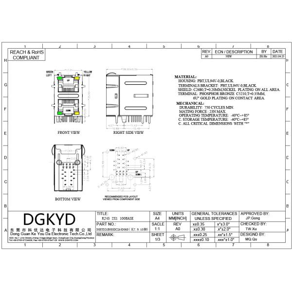 2 Port Rj45 Shielded Jack With Magnetic Right Angle Tilt Mounting