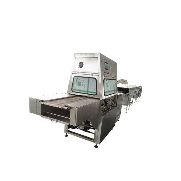 Quality Precision Bottom Coating Chocolate Enrober Machine with 10m Cooling Tunnel and 40% Chocolate Savings for sale