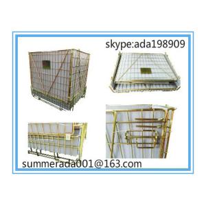 Heavy duty foldable steel storage wire mesh containers