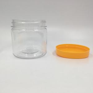 Transparent Plastic Containers Jars With Plastic / Aluminum Lid