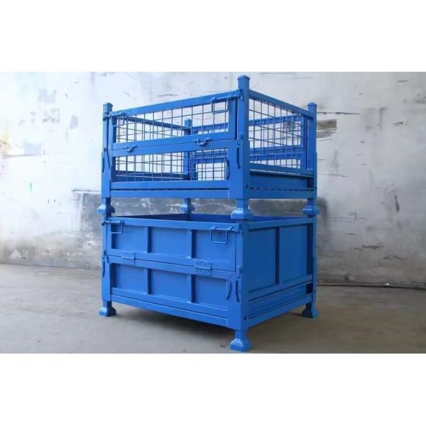 0.5-1.5t Pallet Container Stackable Foldable Powder Coating Stillage Storage Rack Box