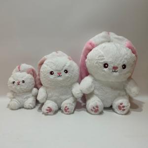 18CM 7" Pink& White Easter Plush Toy Bunny Rabbit Stuffed Animal in Carrot