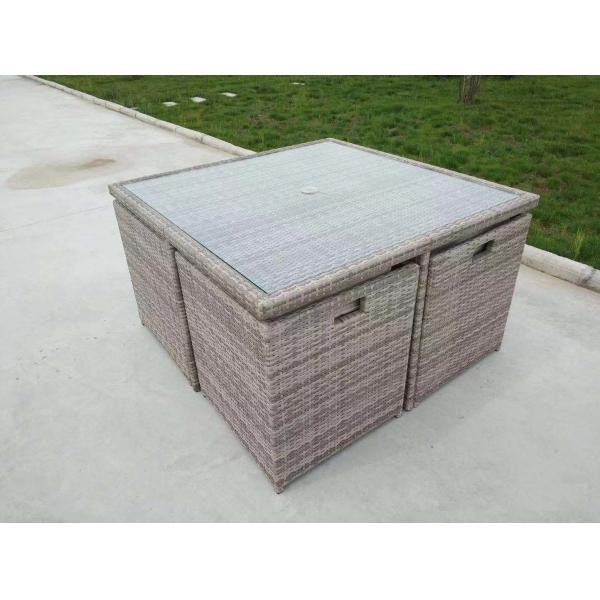 PE Wicker 8 Seater Sofa Set With Square Table Outdoor Rattan Cube Sets
