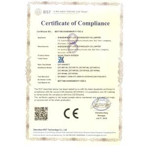 Shenzhen ZXT LCD Technology Co.,Ltd Certifications