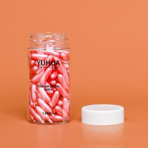 Clear Cylindrical Plastic Bottle With White Cap 210ml 120ml