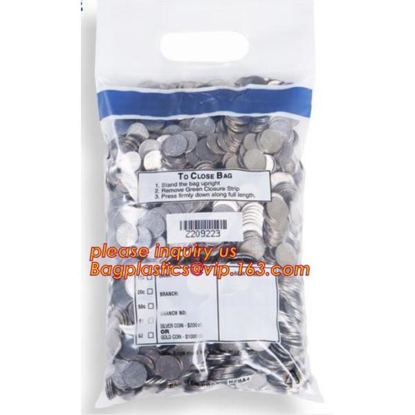Strong adhesive seal tamper proof safety deposit package plastic bank bag, Bank