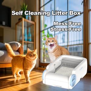 Odor Absorption Waterproof Smart Pet Litter Box Machine Self Cleaning For Cat