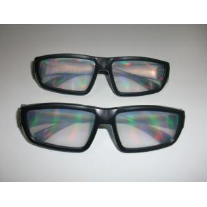 Rainbow 3d Fireworks Glasses , Plastic Frame Diffration Glasses
