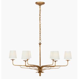 Wholesale CHC 5683 Amalfi 41&quot; Chandelier Milano Gold / Waxed Black / Plaster White With 3.5&quot; X 5'X 5.5&quot; Linen Shade from china suppliers