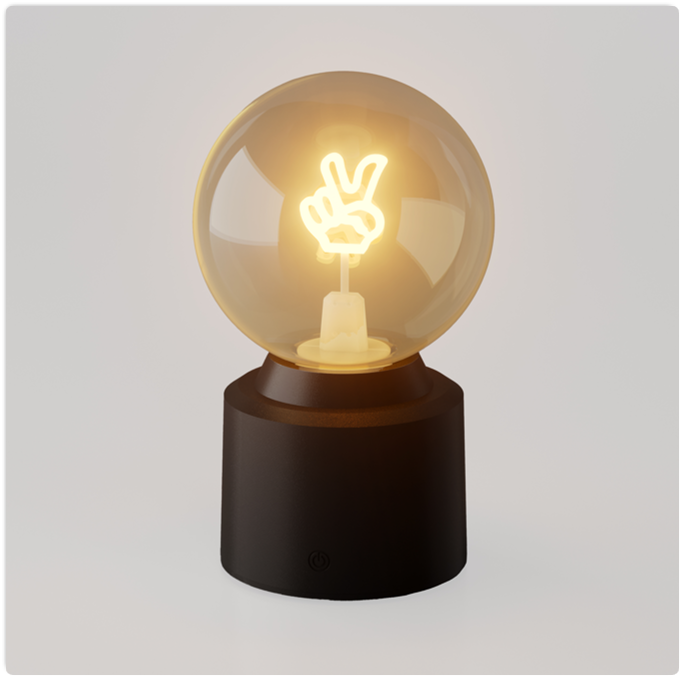 Touch-Control Dimming ,3D Filament Rechargeable Desk Lamp Bedside Ambiance Night Light for Bedrooms