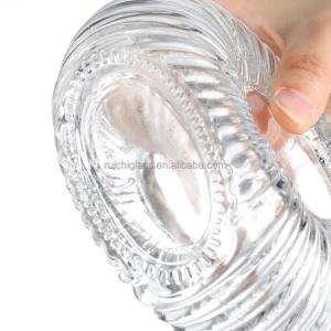 Customized Hot Stamping 750 Ml Drop Shape Transparent Brandy Glass Bottle for