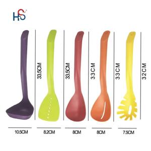 Nonstick Cooking Made Stylish 5-Piece Compact Nesting Utensil Set in Vibrant
