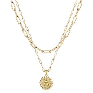 Handmade 925 Sterling Silver Double Pendant Paperclip Stacking Necklace with 30