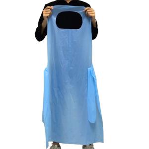 Plastic Disposable Apron 70x110CM Blue / White Plastic Aprons On A Roll