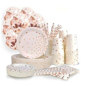 Compostable Pink Foil Cinderella Christmas Disposable Party Tableware Paper Cups