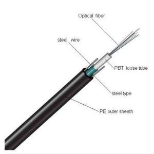 Single Mode 24 Core GYXTW Fiber Cable 70 Degree With Two Steel Wire