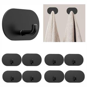Rust-Proof Adhesive Hooks Heavy Duty Stick On Wall Hooks Stainless Steel Kitchen