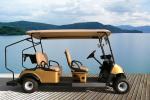 LED Headlights 4 Seats Club Car Electric Golf Cart With Nylon Belt For Golf Bag