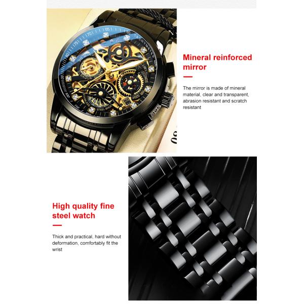2022 Fashion Multifunctional Stainless Steel Waterproof 3ATM Quartz Watch For Men