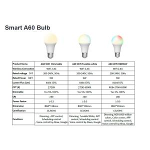 9W A60 RGBCW Smart Bulb