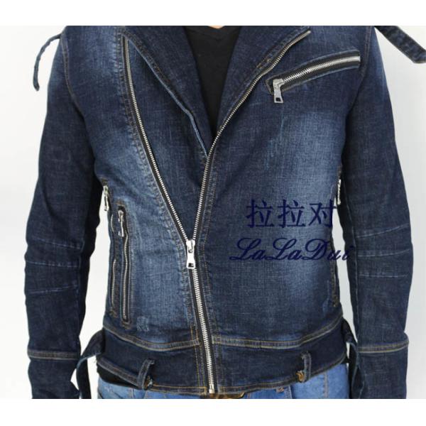 Open End / Close End Antique Silver Zipper For Handbags , Ykk Type 28 Inch Metal Jacket Zipper