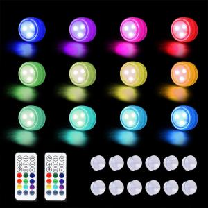 Small Submersible LED Lights Mini Waterproof RGB LED Tea Lights Candles Party