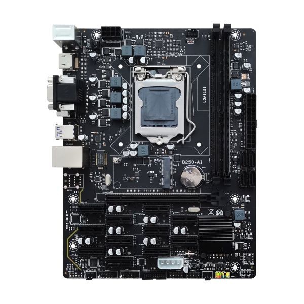 B250-AI-V2.1 Crypto Motherboard 12 PCIEX4 Slot Mainboard DVI VGA HDMI Slot For