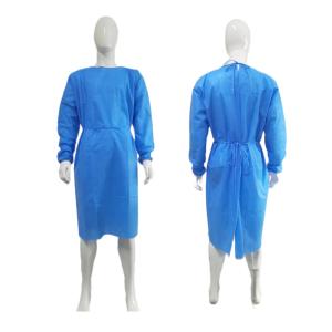 China Medical SMS Fabric Waterproof Non Sterile Isolation Gown M L XL Class I Level 1 2 3 on sale
