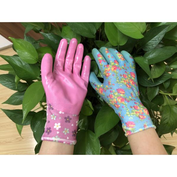 Abrasion Seamless Polyester Liner Nitrile Gloves