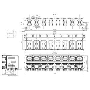 Multiple Port RJ45 Jack Connector 2x8 Integrated Gigabit For PC Motherboard