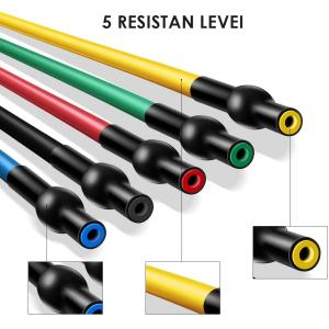 customized 1.2m 11pcs Resistance Bands Set With Foam Handles