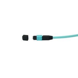 3.0mm LSZH Jacket 12 Core OM3 MPO Cable Aqua Color For 40/100G Connectivity