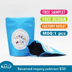 CMYK Printed Stand Up Barrier Pouches 50g Reusable ziplockk Bags