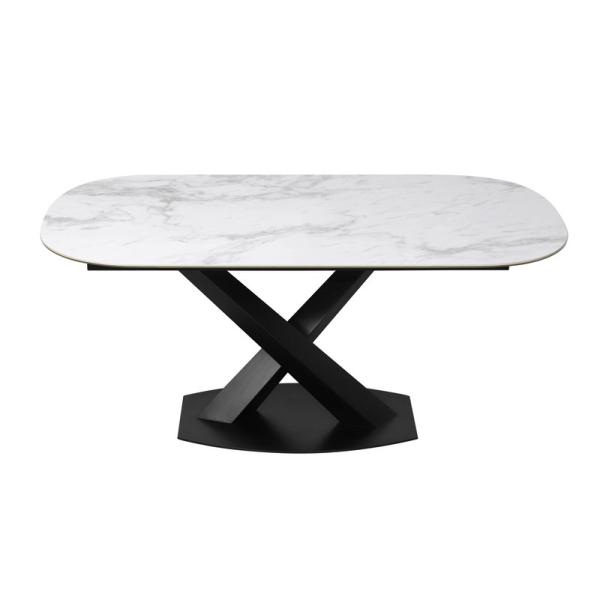 Quality Dt-1031 Modern Fixed Type Ceramic Top Dining Table 1700*900mm Knock Down with Custom Option in White for sale