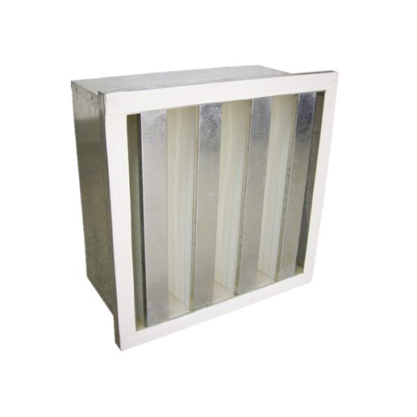 Quality Local Glass fiber V Bank Filters HEPA Air Conditioner Filter With Big Air Volume for sale