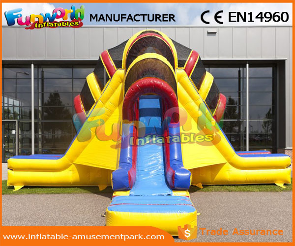 Quality Funny Commercial Inflatable Slide For Kids , Three Lane Inflatable Dry Slide for sale