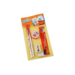 Wholesale Customized Stationery Sets includes two pencils, a sharpener, rubber, ruler from china suppliers