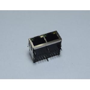 Panel Mount Female Rj45 Pcb Jack 1 X 2 Port , Low Profile Rj45 Connector Socket