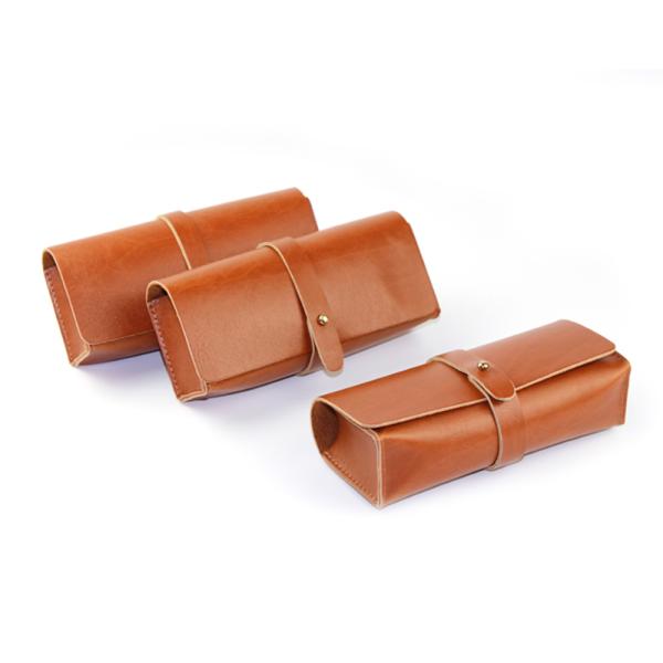 Soft pu leather sewing eyewear glasses sunglasses case